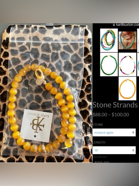 Karli Buxton Jewelry - KARLI BUXTON $88 Stone Strand Bead Necklace Mustard Agate NWT